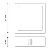 PANEL LED SUPERFICIE CUADRADO 18w 6500K NIQUEL *