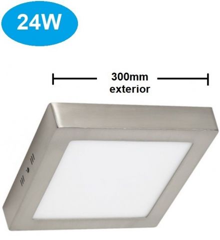 PANEL LED SUPERFICIE CUADRADO 24w 6000K NIQUEL *