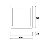 PANEL LED SUPERFICIE CUADRADO 6w 3000K  *