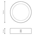 PANEL LED SUPERFICIE REDONDO 12w 4000K NIQUEL*