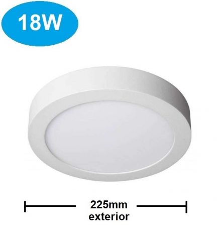 PANEL LED SUPERFICIE REDONDO 18w CCT *