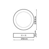 PANEL LED SUPERFICIE REDONDO 18w CCT *