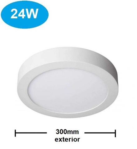 PANEL LED SUPERFICIE REDONDO 24w CCT 30cm *