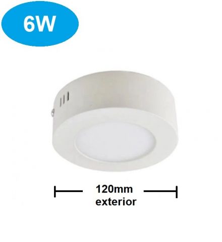PANEL LED SUPERFICIE REDONDO 6w CCT  *