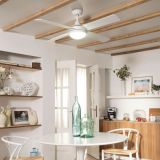 VENTILADOR TECHO BLANCO 4 PALAS 132cm LUZ Y MANDO