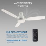 VENTILADOR TECHO BLANCO VACKER 3 PALAS LUZ Y MANDO