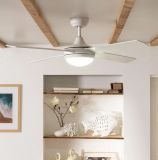 VENTILADOR TECHO BLANCO 4 PALAS 132cm LUZ Y MANDO