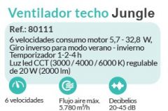 VENTILADOR 80111 TECHO JUNGLE DC 107cms