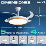 VENTILADOR 80105 TECHO BLANCO/WOOD DC 107cm CCT