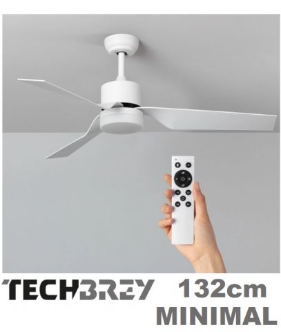 VENTILADOR TECHO MINIMAL BLANCO 132cm LUZ Y MANDO