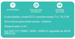 VENTILADOR 80102 TECHO NEGRO DC 107cm CCT