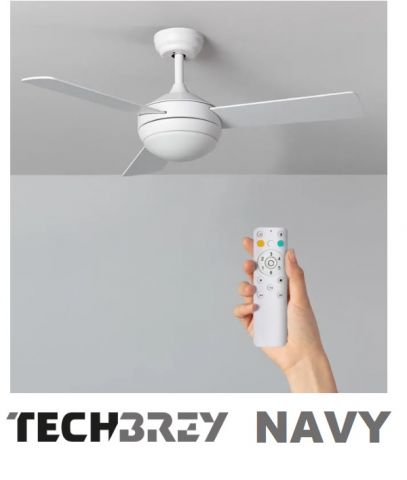 VENTILADOR TECHO NAVY BLANCO 3 PALAS LUZ Y MANDO