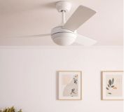 VENTILADOR TECHO NAVY BLANCO 3 PALAS LUZ Y MANDO