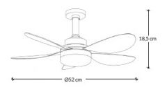 VENTILADOR 80151 TECHO STORM E27 DC 52cms
