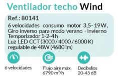  VENTILADOR 80141 TECHO WIND DC 51cms