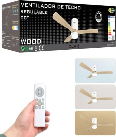  VENTILADOR 80121 TECHO WOOD MADERA DC 132cms