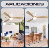  VENTILADOR 80121 TECHO WOOD MADERA DC 132cms